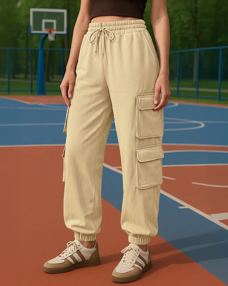 بيواكوف Women's Ginger Root Brown Super Loose Fit Cargo Joggers